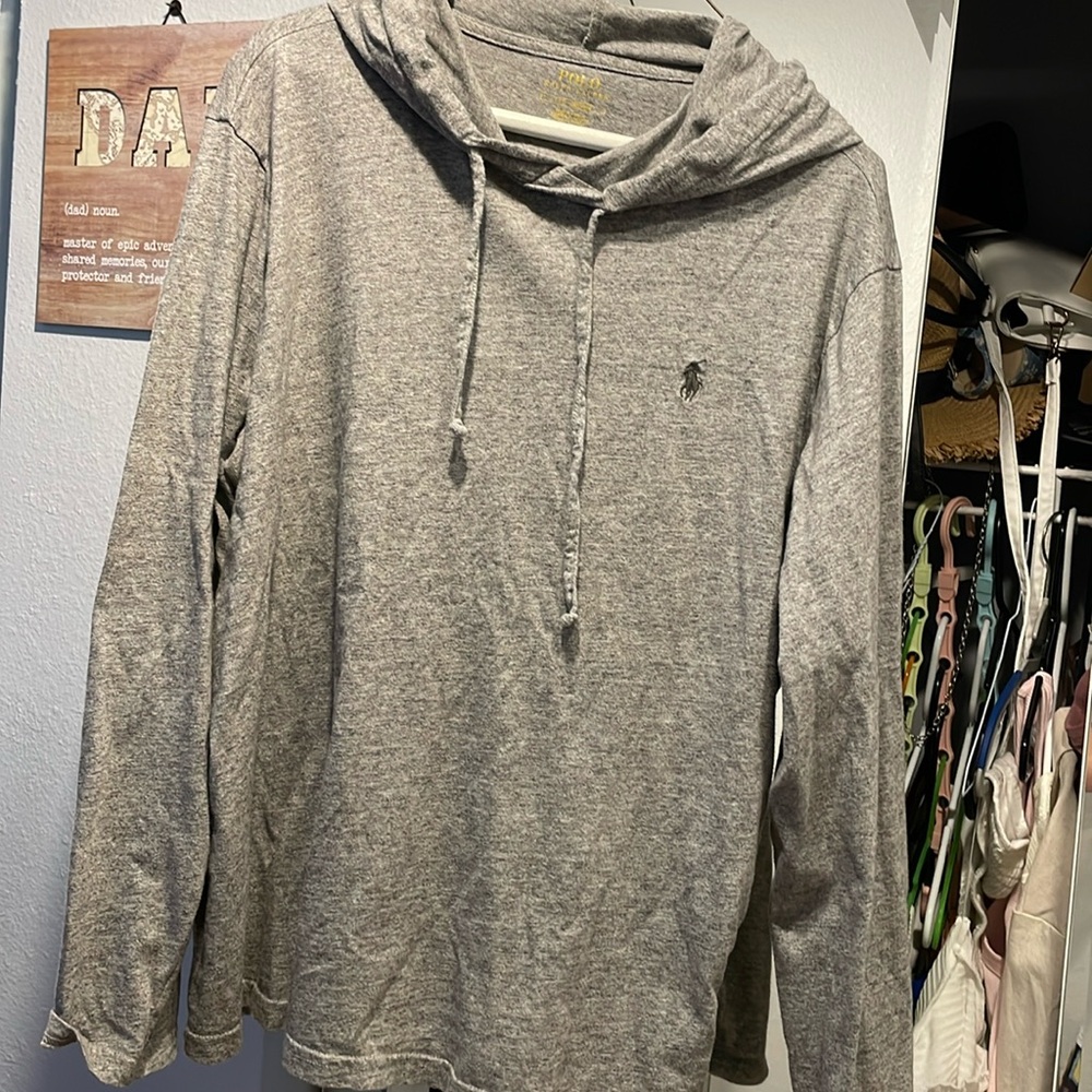 Men’s gray size L POLO hoodie sweatshirt